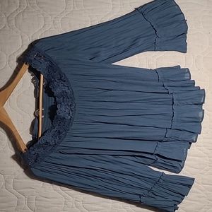Stone Blue Off the Shoulder Loft Brand Top XS